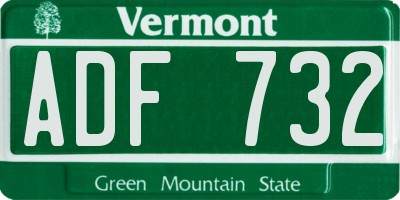 VT license plate ADF732