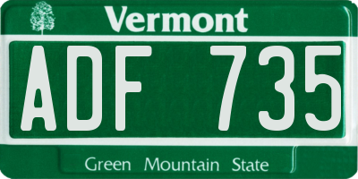 VT license plate ADF735