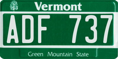 VT license plate ADF737