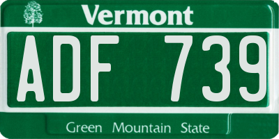 VT license plate ADF739