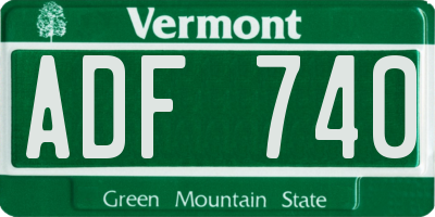 VT license plate ADF740