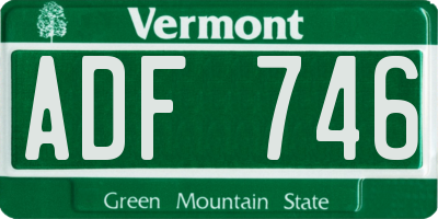 VT license plate ADF746