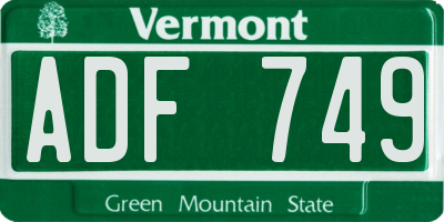 VT license plate ADF749