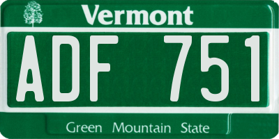 VT license plate ADF751