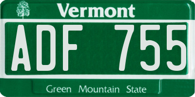 VT license plate ADF755