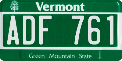 VT license plate ADF761