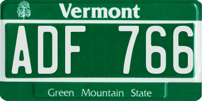 VT license plate ADF766