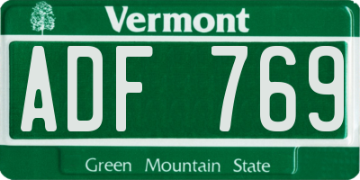 VT license plate ADF769