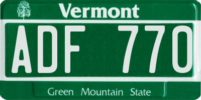 VT license plate ADF770