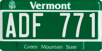 VT license plate ADF771
