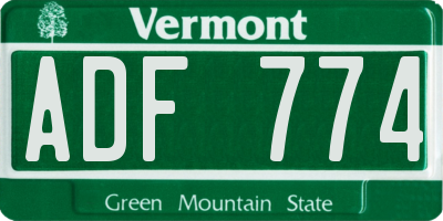 VT license plate ADF774
