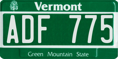 VT license plate ADF775