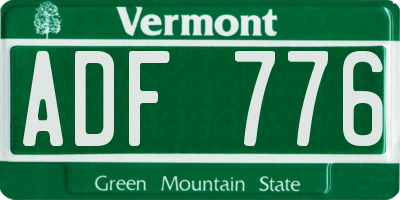 VT license plate ADF776