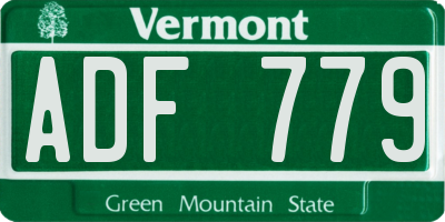 VT license plate ADF779