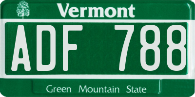 VT license plate ADF788