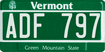 VT license plate ADF797