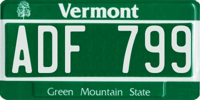 VT license plate ADF799