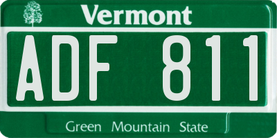 VT license plate ADF811