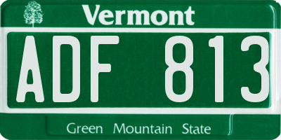 VT license plate ADF813