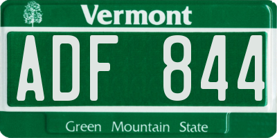 VT license plate ADF844