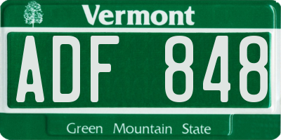 VT license plate ADF848
