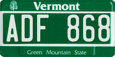 VT license plate ADF868