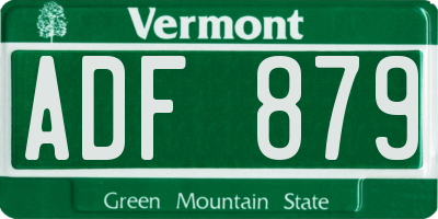 VT license plate ADF879