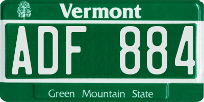 VT license plate ADF884