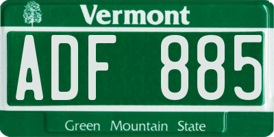 VT license plate ADF885