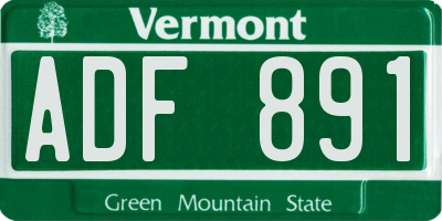 VT license plate ADF891