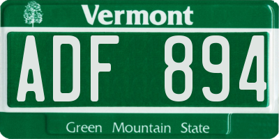 VT license plate ADF894