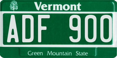 VT license plate ADF900