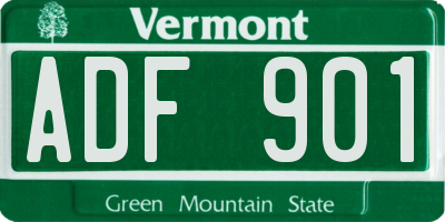 VT license plate ADF901