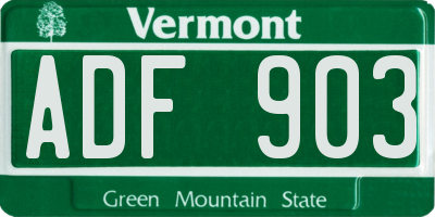 VT license plate ADF903