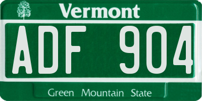 VT license plate ADF904