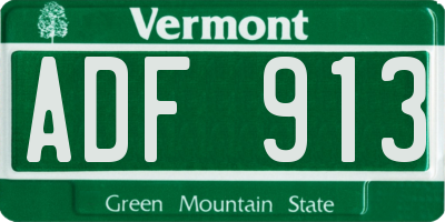 VT license plate ADF913