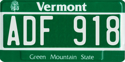 VT license plate ADF918