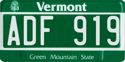 VT license plate ADF919