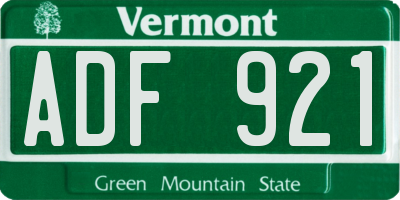 VT license plate ADF921
