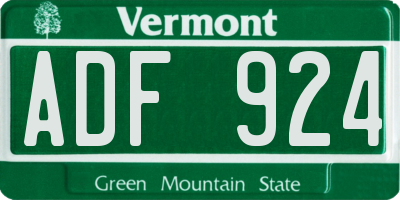VT license plate ADF924