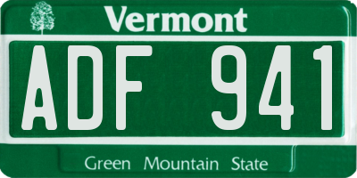 VT license plate ADF941