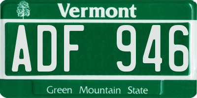VT license plate ADF946