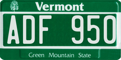 VT license plate ADF950