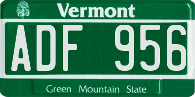 VT license plate ADF956