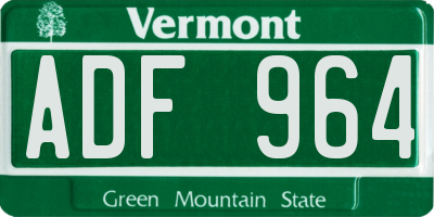 VT license plate ADF964