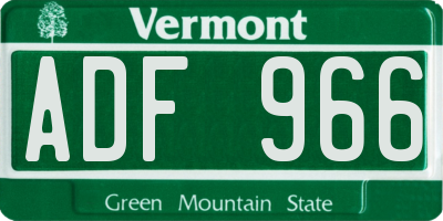 VT license plate ADF966