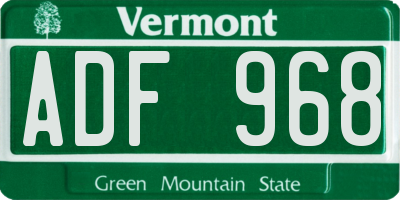 VT license plate ADF968