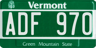 VT license plate ADF970