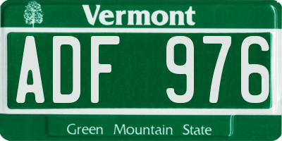 VT license plate ADF976