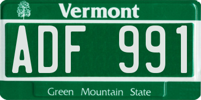 VT license plate ADF991